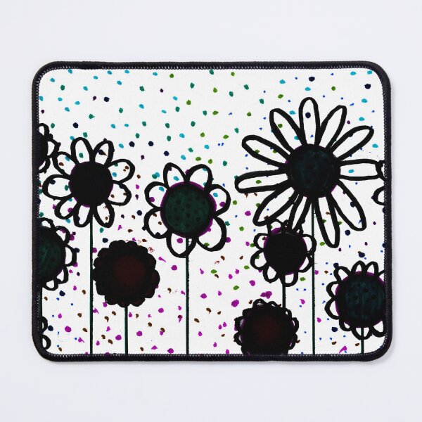 Item preview, Black flowers in a field of stars designed and sold by Selene-Designs.