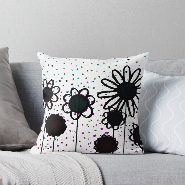 Item preview, Black flowers in a field of stars designed and sold by Selene-Designs.