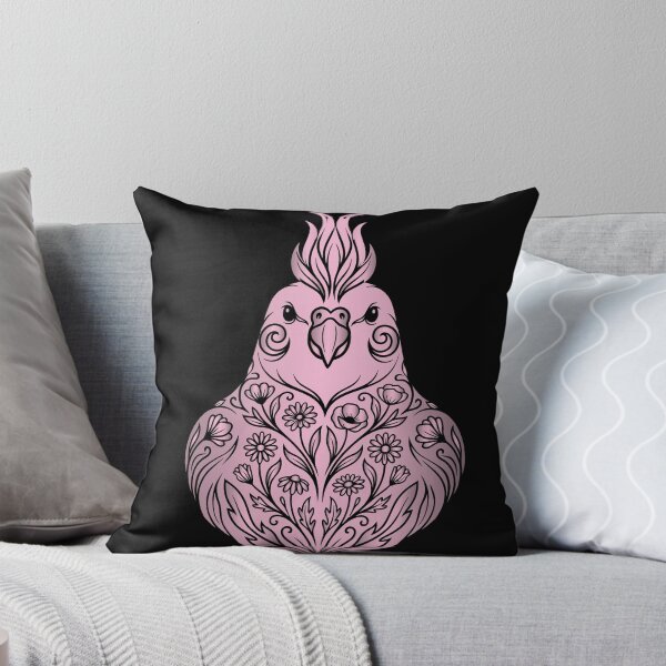 Item preview, Elegant Floral Cockatiel Vector Stencil Art designed and sold by ZUMERI.