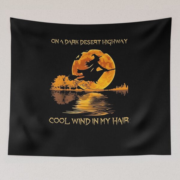 Item preview, Hotel California Halloween Shirt, Eagles Song Lyric Witch Graphic Tee, On A Dark Desert Highway Gift designed and sold by howsamluca.