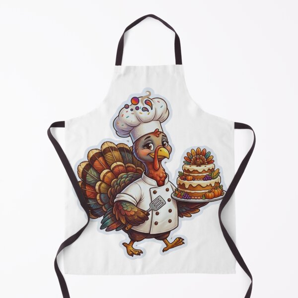 Item preview, Cute Turkey Chef Thanksgiving Cake Sticker designed and sold by L98-Studio.