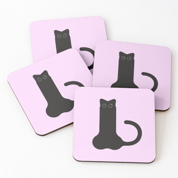 Item preview, black cat dih boba chibi cute rounded whimsical twee design #6 designed and sold by Kyna Arts.