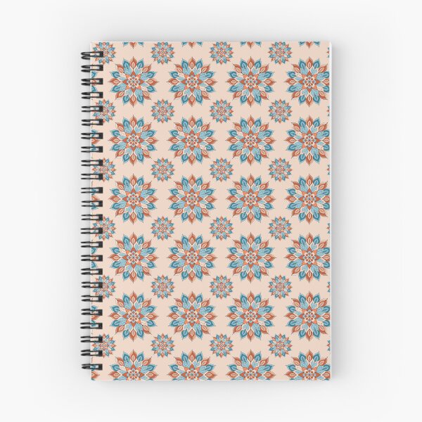 Item preview, Burnt Orange Blue Thai Floral Pattern on Black designed and sold by Mousy17.