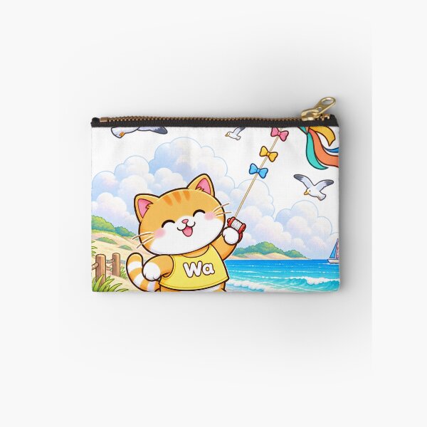 Item preview, Wa Cat Flying Kite at the Beach designed and sold by Wawa5656.
