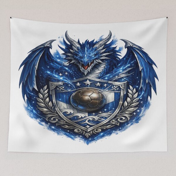 Item preview, Blue Dragon Football Emblem – Fantasy Soccer Heritage designed and sold by TroviTutto.