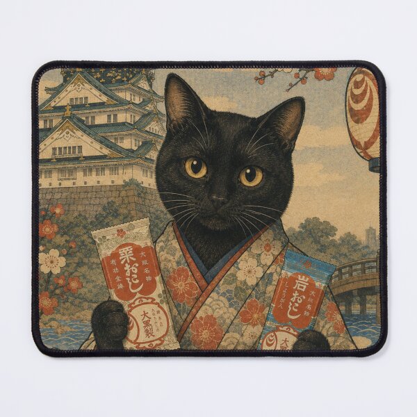 Item preview, Osaka Cat's Treasure: Ukiyo-e Style Milo-ko-ji & Iwa-o-ko-ji Snack Time designed and sold by Komatoya.
