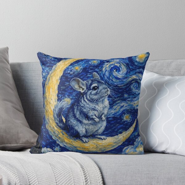 Item preview, Funny Chinchilla Starry Night Painting Cute Moon Stars Boys Girls Kids designed and sold by FurryHavenPH.