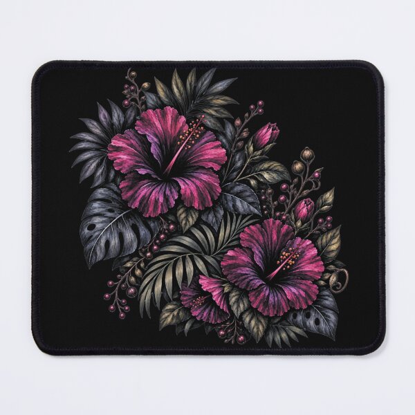 Item preview, Black Botanical Hibiscus | Dark Tropical Floral Art designed and sold by IamNolmo.