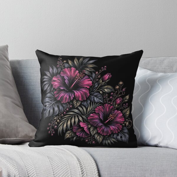 Item preview, Black Botanical Hibiscus | Dark Tropical Floral Art designed and sold by IamNolmo.