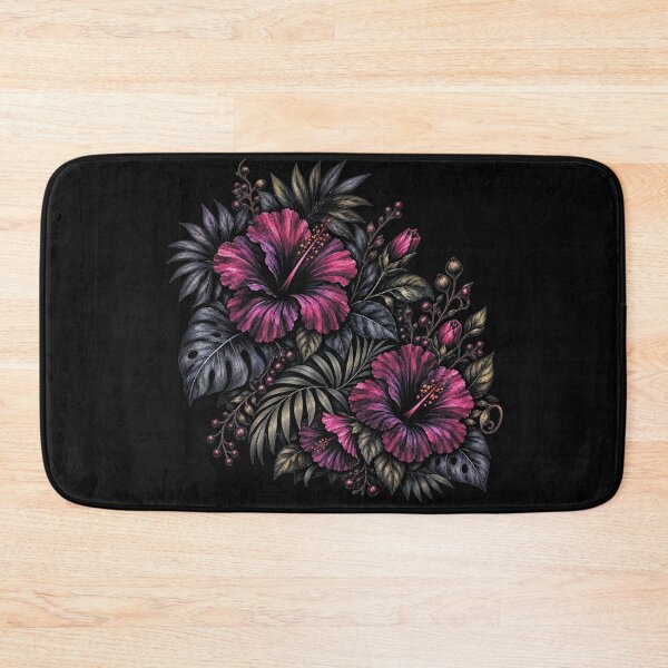 Item preview, Black Botanical Hibiscus | Dark Tropical Floral Art designed and sold by IamNolmo.