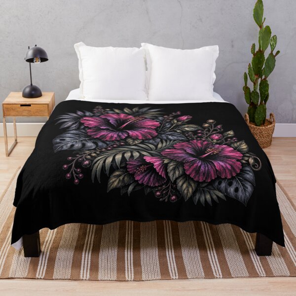Item preview, Black Botanical Hibiscus | Dark Tropical Floral Art designed and sold by IamNolmo.