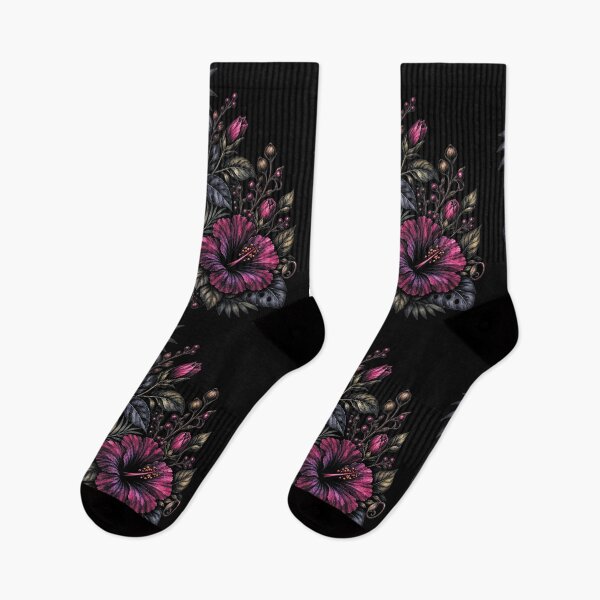 Item preview, Black Botanical Hibiscus | Dark Tropical Floral Art designed and sold by IamNolmo.