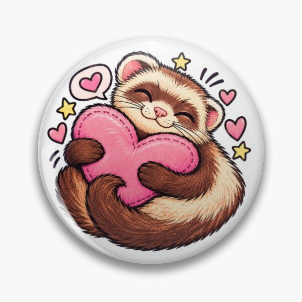 Item preview, Ferret Hugging a Pink Heart designed and sold by Snurly.