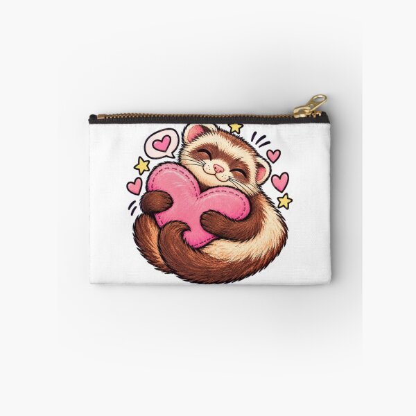 Item preview, Ferret Hugging a Pink Heart designed and sold by Snurly.