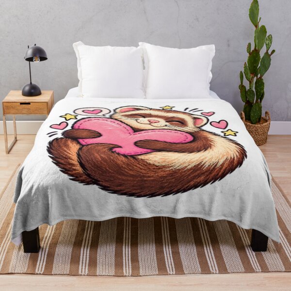 Item preview, Ferret Hugging a Pink Heart designed and sold by Snurly.