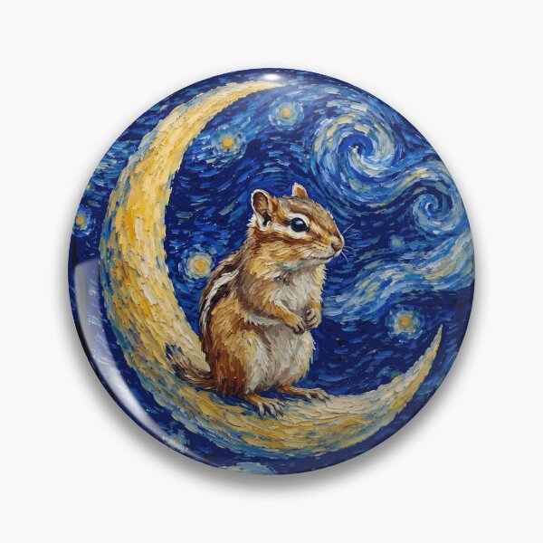 Item preview, Funny Chipmunk Starry Night Painting Cute Moon Stars Boys Girls Kids designed and sold by FurryHavenPH.