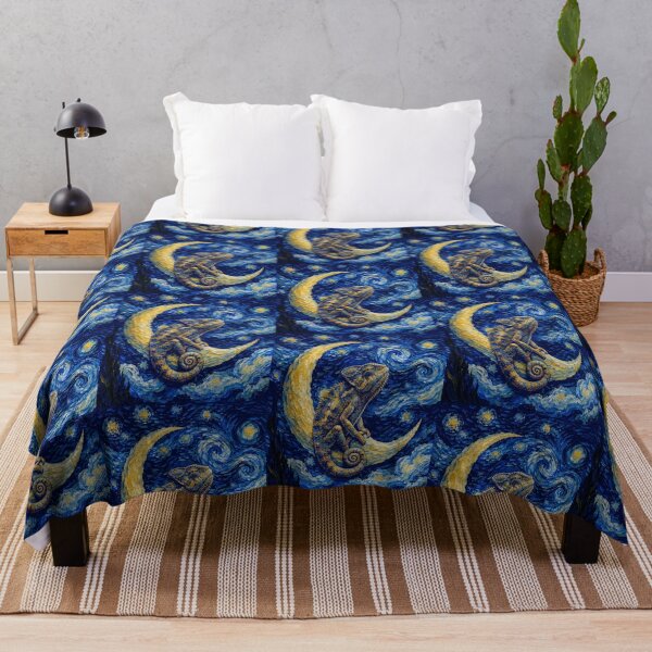 Item preview, Funny Chameleon Starry Night Painting Cute Moon Stars Boys Girls Kids designed and sold by FurryHavenPH.