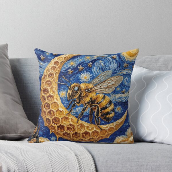 Item preview, Funny Bee Starry Night Painting Cute Moon Stars Boys Girls Kids designed and sold by FurryHavenPH.