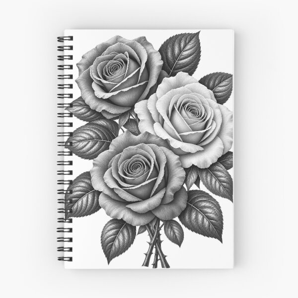 Item preview, Black and White Three Roses Floral Art designed and sold by Print Print On.