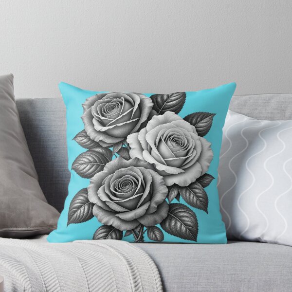 Item preview, Arte floral de tres rosas en blanco y negro designed and sold by Print Print On.