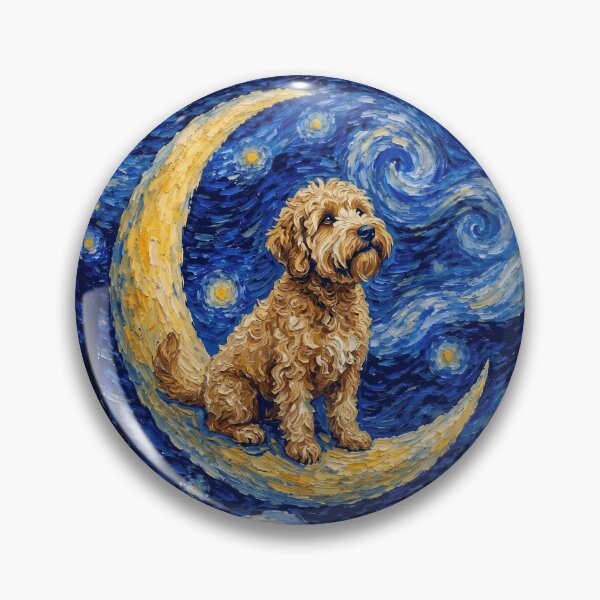 Item preview, Funny Whoodle Starry Night Painting Cute Moon Stars Mom Dad Kids designed and sold by FurryHavenPH.