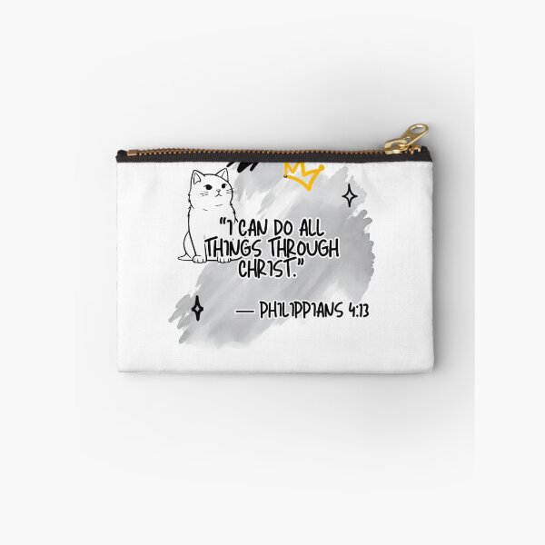 Item preview, Christian Bible Verse Philippians 4 13 Cat designed and sold by WelLarsDigitals.