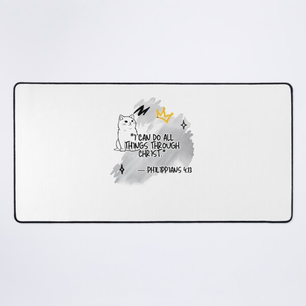 Item preview, Christian Bible Verse Philippians 4 13 Cat designed and sold by WelLarsDigitals.