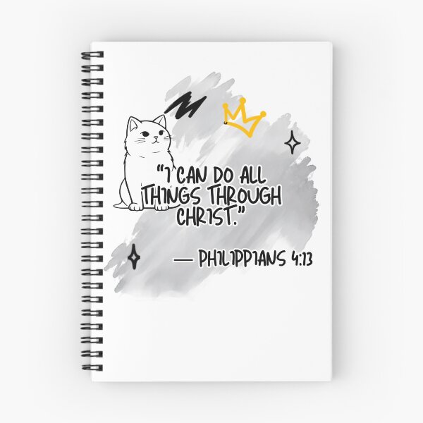 Item preview, Christian Bible Verse Philippians 4 13 Cat designed and sold by WelLarsDigitals.