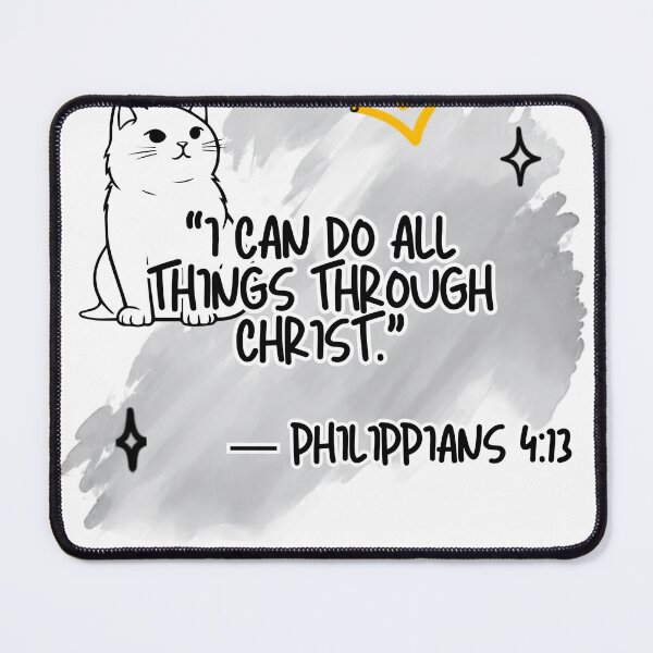 Item preview, Christian Bible Verse Philippians 4 13 Cat designed and sold by WelLarsDigitals.