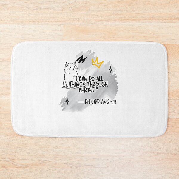 Item preview, Christian Bible Verse Philippians 4 13 Cat designed and sold by WelLarsDigitals.