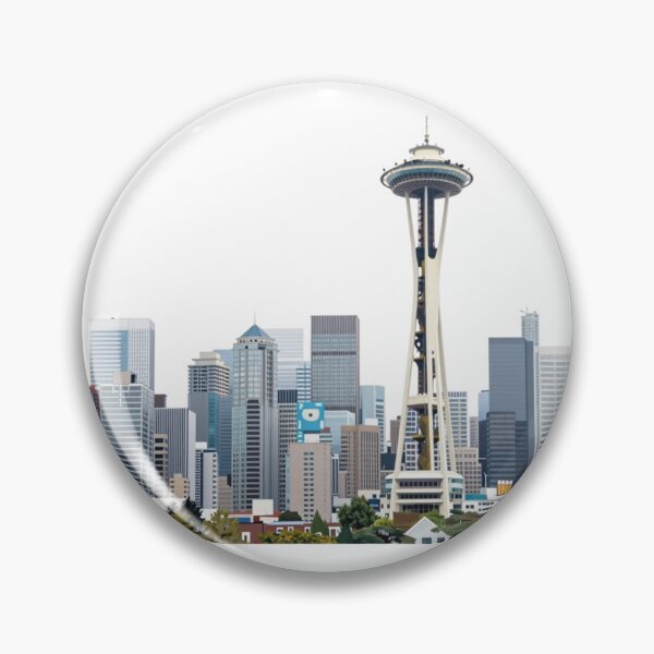 Item preview, Panorama Seattle z Wieżą Space Needle – Wycięta Grafika designed and sold by NeonSketch Lab.