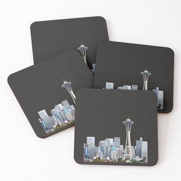 Item preview, Panorama Seattle z Wieżą Space Needle – Wycięta Grafika designed and sold by NeonSketch Lab.