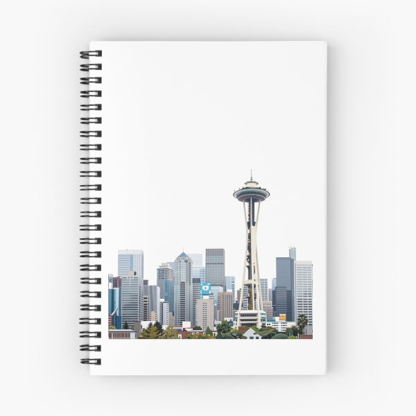 Item preview, Panorama Seattle z Wieżą Space Needle – Wycięta Grafika designed and sold by NeonSketch Lab.