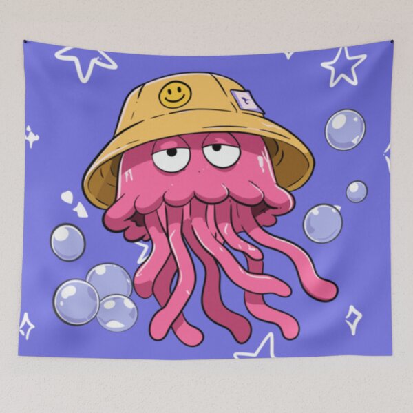 Item preview, Pink Jellyfish with Bucket Hat designed and sold by Smuchie.