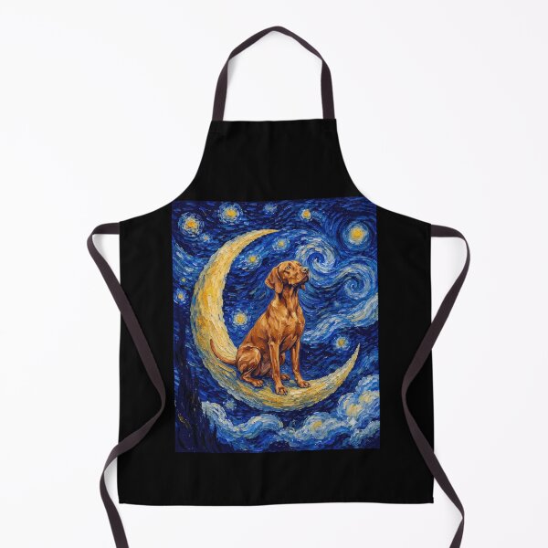 Item preview, Funny Vizsla Starry Night Painting Cute Moon Stars Mom Dad Kids designed and sold by FurryHavenPH.
