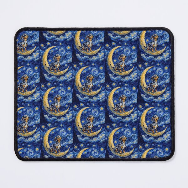 Item preview, Funny Tri Merle Dachshund Starry Night Painting Cute Moon Stars Mom Dad Kids designed and sold by FurryHavenPH.