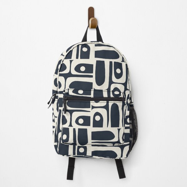 Item preview, Mid Century Modern Piquet Abstract Multi Pattern in Dark Navy and Off White designed and sold by kierkegaard.