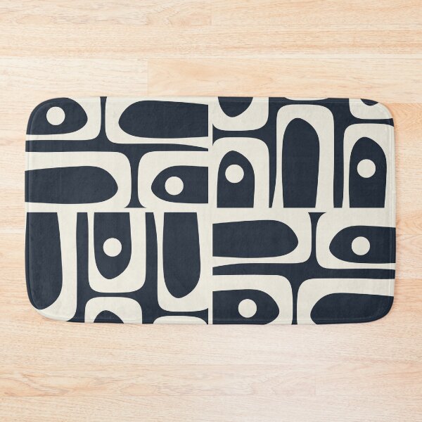 Item preview, Mid Century Modern Piquet Abstract Multi Pattern in Dark Navy and Off White designed and sold by kierkegaard.