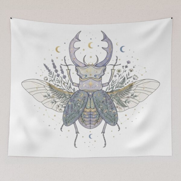 Item preview,  Mystical Beetle Botanical Celestial Watercolor Art designed and sold by TheMinimalFrame.