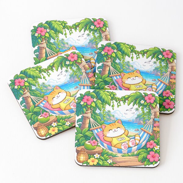 Item preview, Wa Cat Relaxing in a Tropical Hammock designed and sold by Wawa5656.