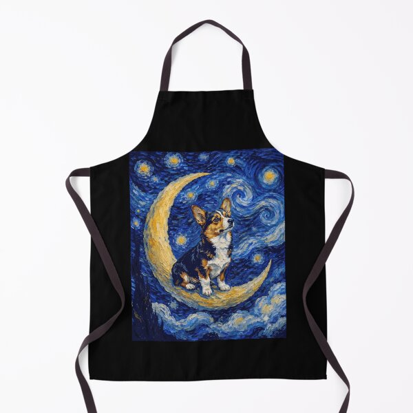 Item preview, Funny Tri Color Corgi Starry Night Painting Cute Moon Stars Mom Dad Kids designed and sold by FurryHavenPH.