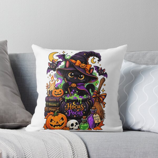 Item preview, Hocus Pocus Black Cat Witch Halloween Cauldron designed and sold by Sunday.Supply.