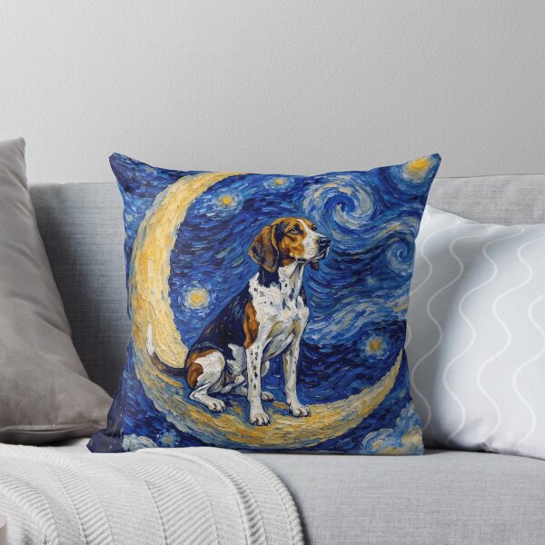 Item preview, Funny Treeing Walker Coonhound Starry Night Painting Cute Moon Stars Mom Dad Kids designed and sold by FurryHavenPH.