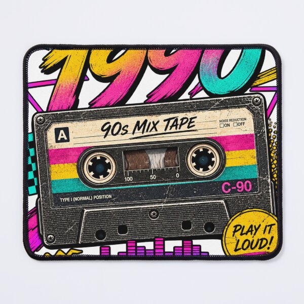Item preview, 1990 Retro Cassette Tape 90s Music Art designed and sold by Print Print On.
