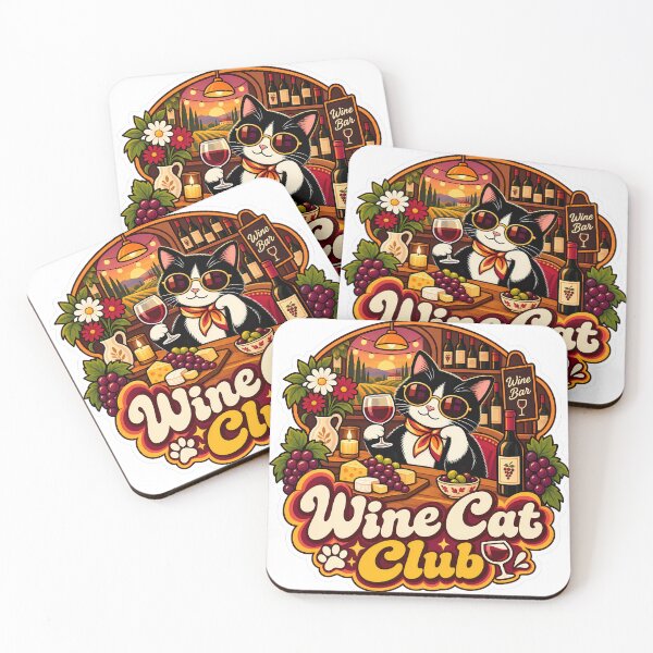 Item preview, Retro Wine Cat Club 70s Aesthetic designed and sold by Retro Whiskers.