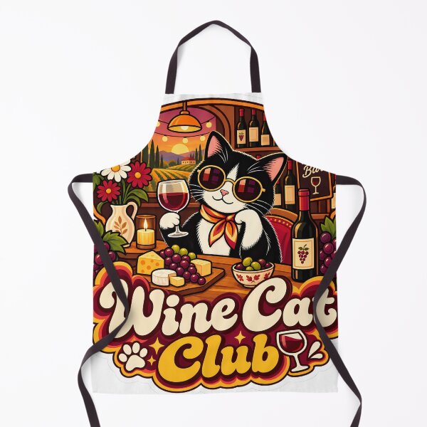Item preview, Retro Wine Cat Club 70s Aesthetic designed and sold by Retro Whiskers.