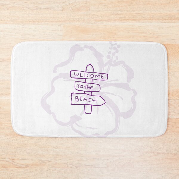 Item preview, Welcome To The Beach Purple Hibiscus Sign designed and sold by L98-Studio.