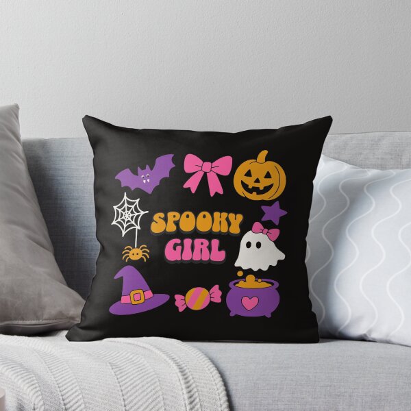 Item preview, Retro Spooky Girl Halloween Set with Ghost Pumpkin Bat designed and sold by Studio Bootleg.