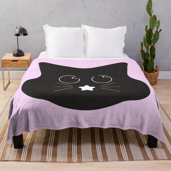 Item preview, black cat face boba chibi cute rounded whimsical twee design #9 designed and sold by Kyna Arts.