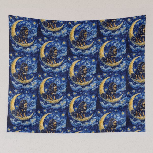 Item preview, Funny Tibetan Mastiff Starry Night Painting Cute Moon Stars Mom Dad Kids designed and sold by FurryHavenPH.